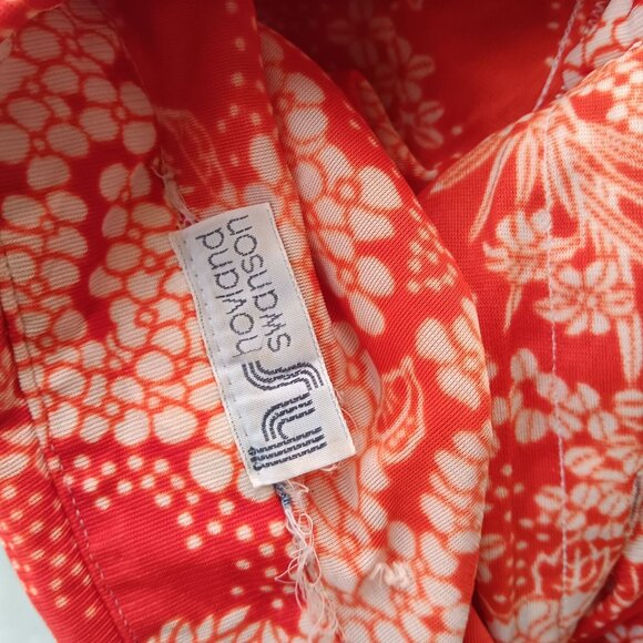 Medium True Vintage Boho Top Red White Floral Blouse 1970's Hovland Swanson USA - Picture 7 of 7